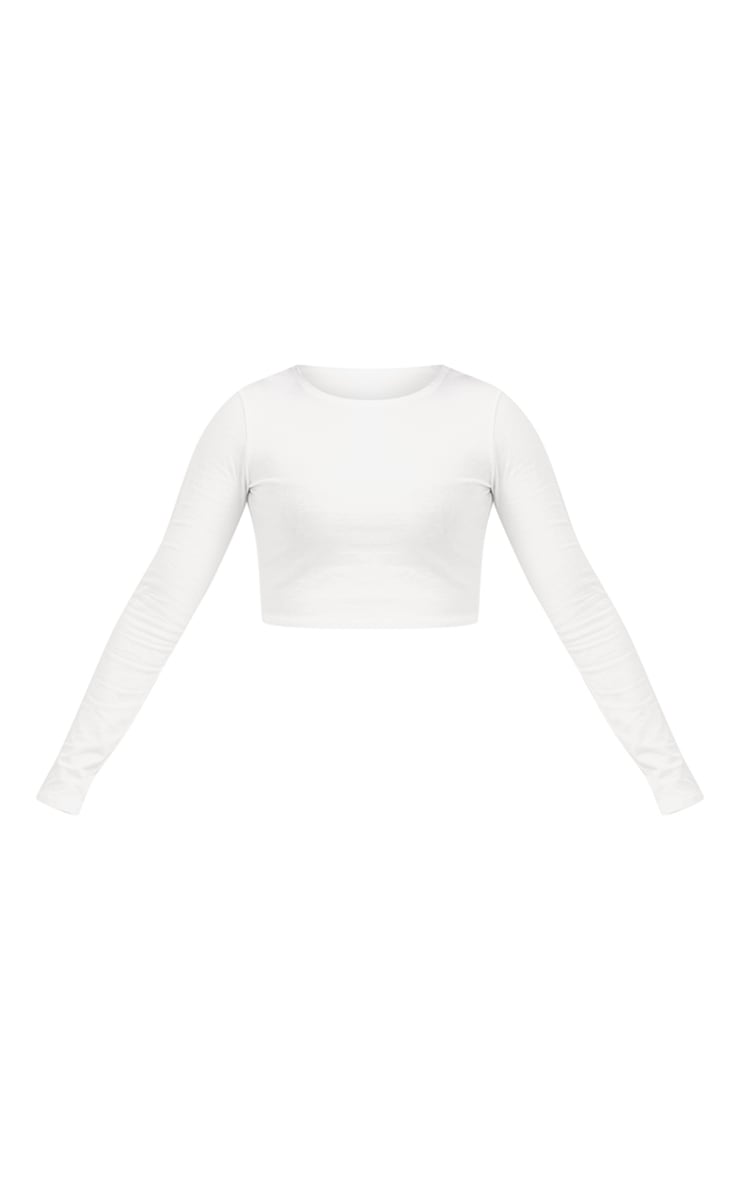 White Cotton Long Sleeve Top image 5