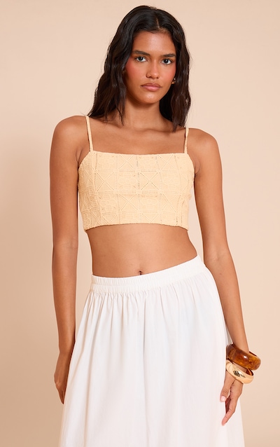 Butter Yellow Crochet Textured Bralet