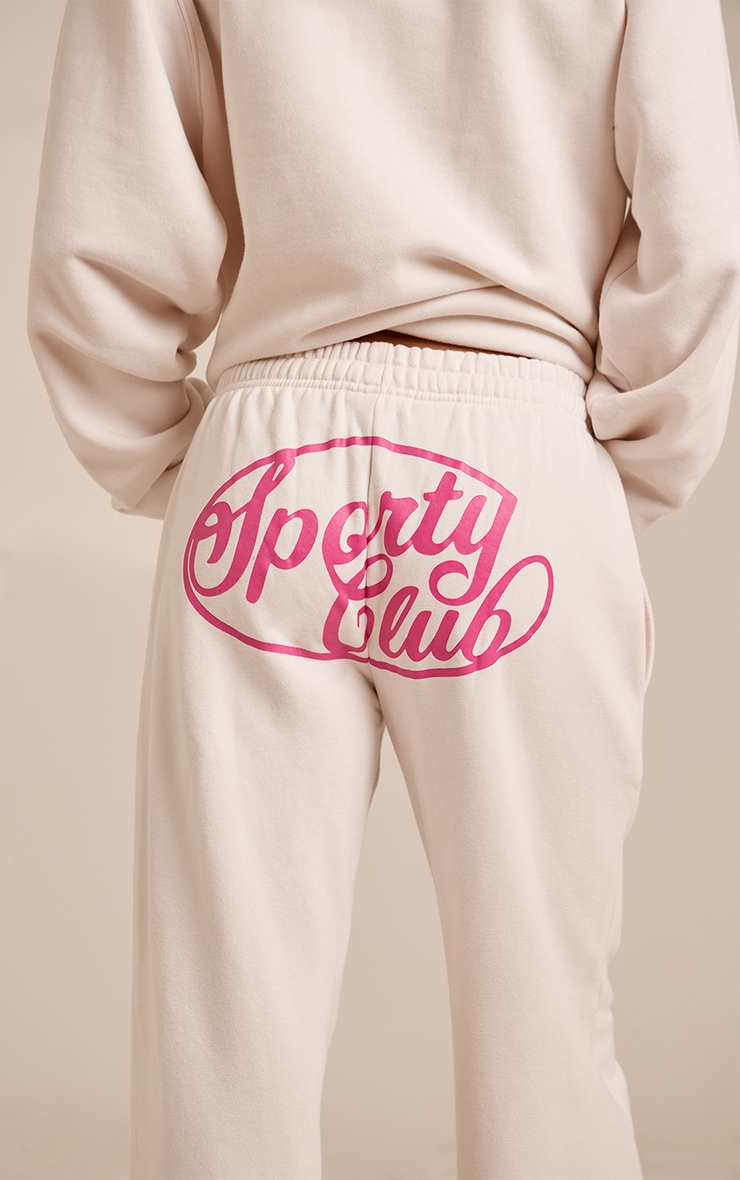Cream Sports Club Cotton Fleece Straight Leg Sweatpants image 4