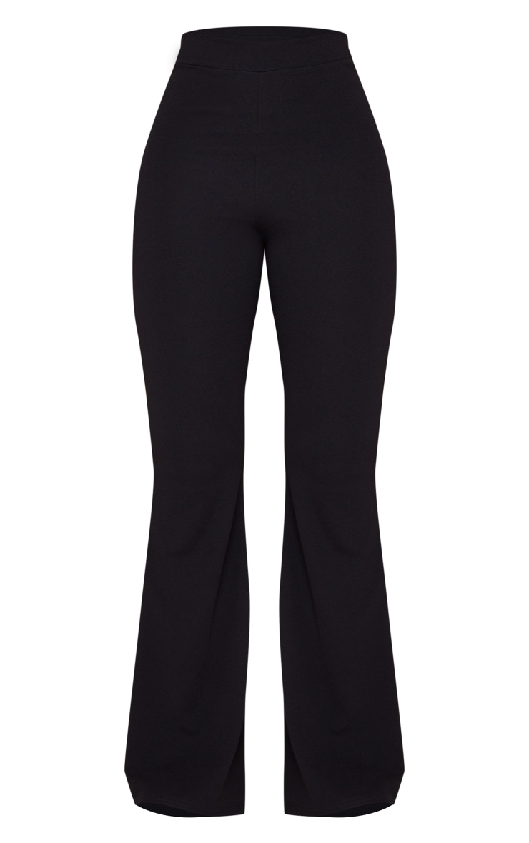 Tall Black Crepe High Waisted Flared Pant image 5
