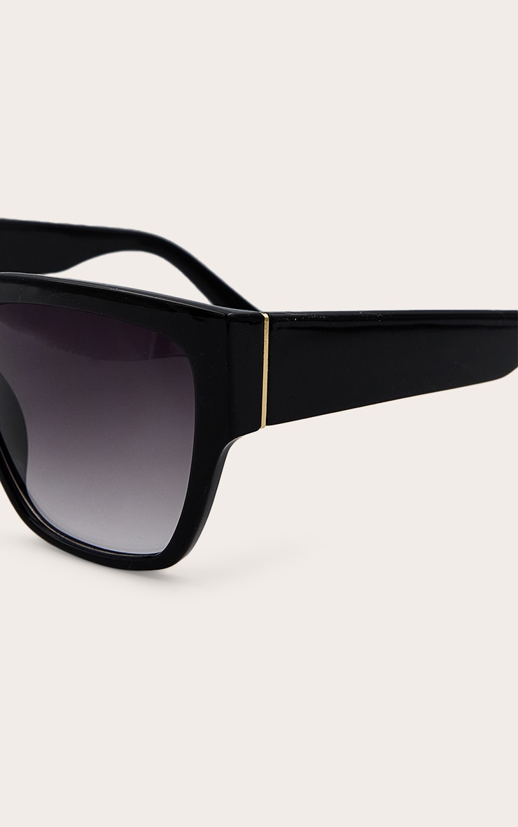 Black Plastic Oversized Square Sunglasses image 4