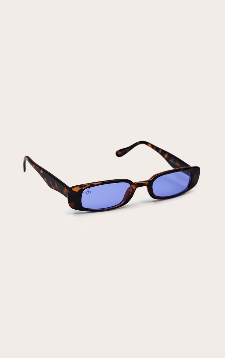 Jeepers Peepers Lunettes de soleil fines en écailles à verres contrastants image 2
