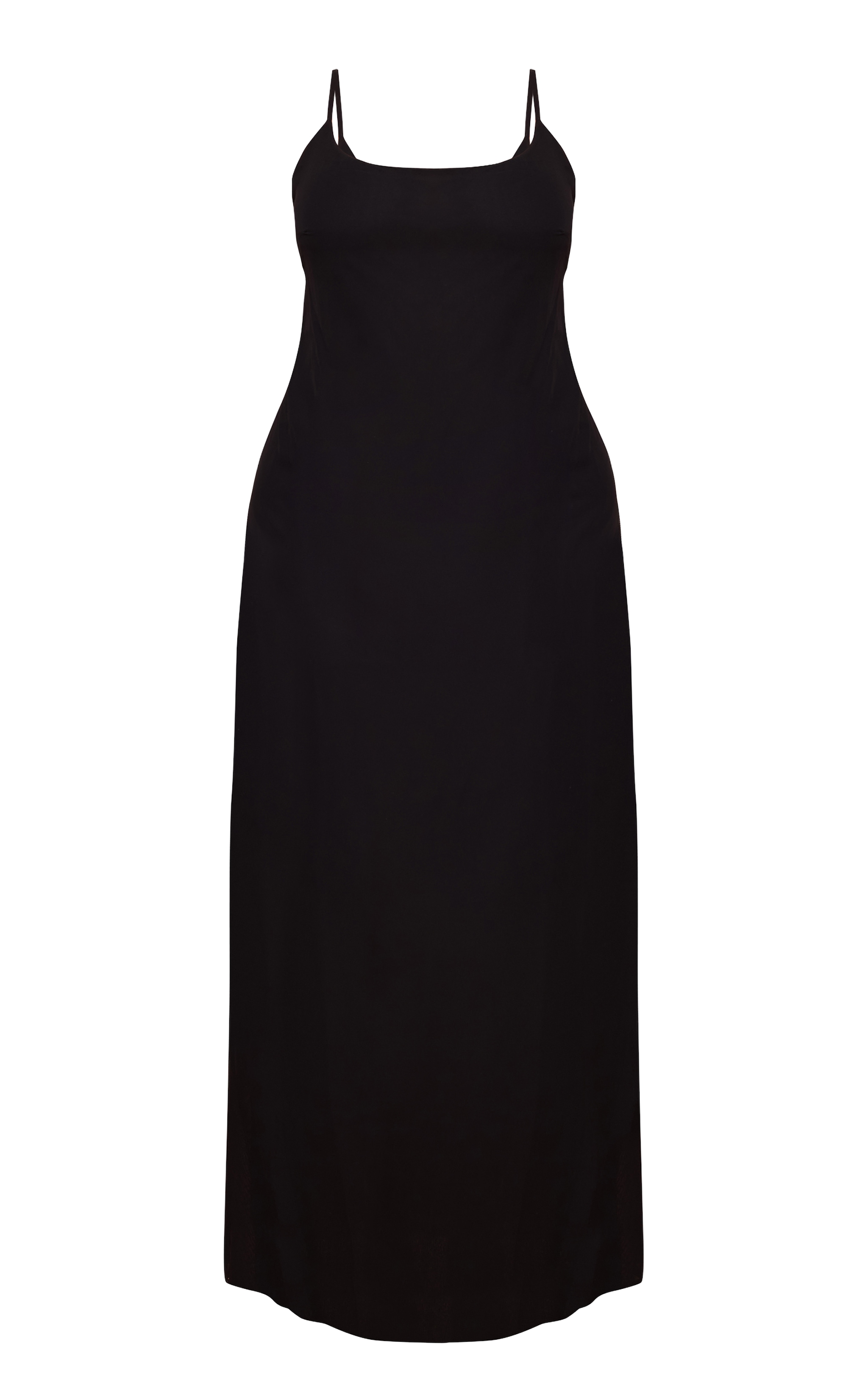 Plus Robe longue en mousseline de soie noire à bretelles fines image 5