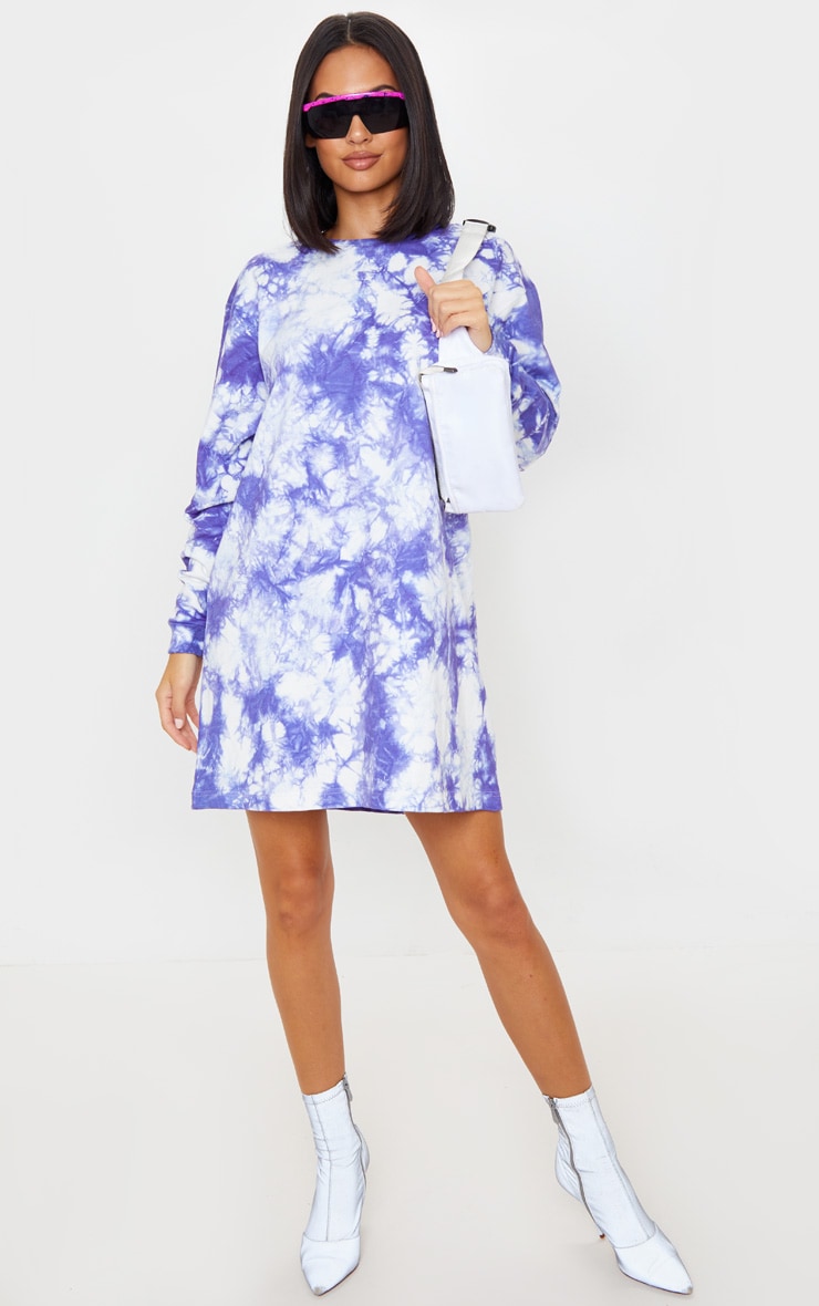 Lilac Youth Back Print Tie Dye Oversized Sweatshirt Dress image 5