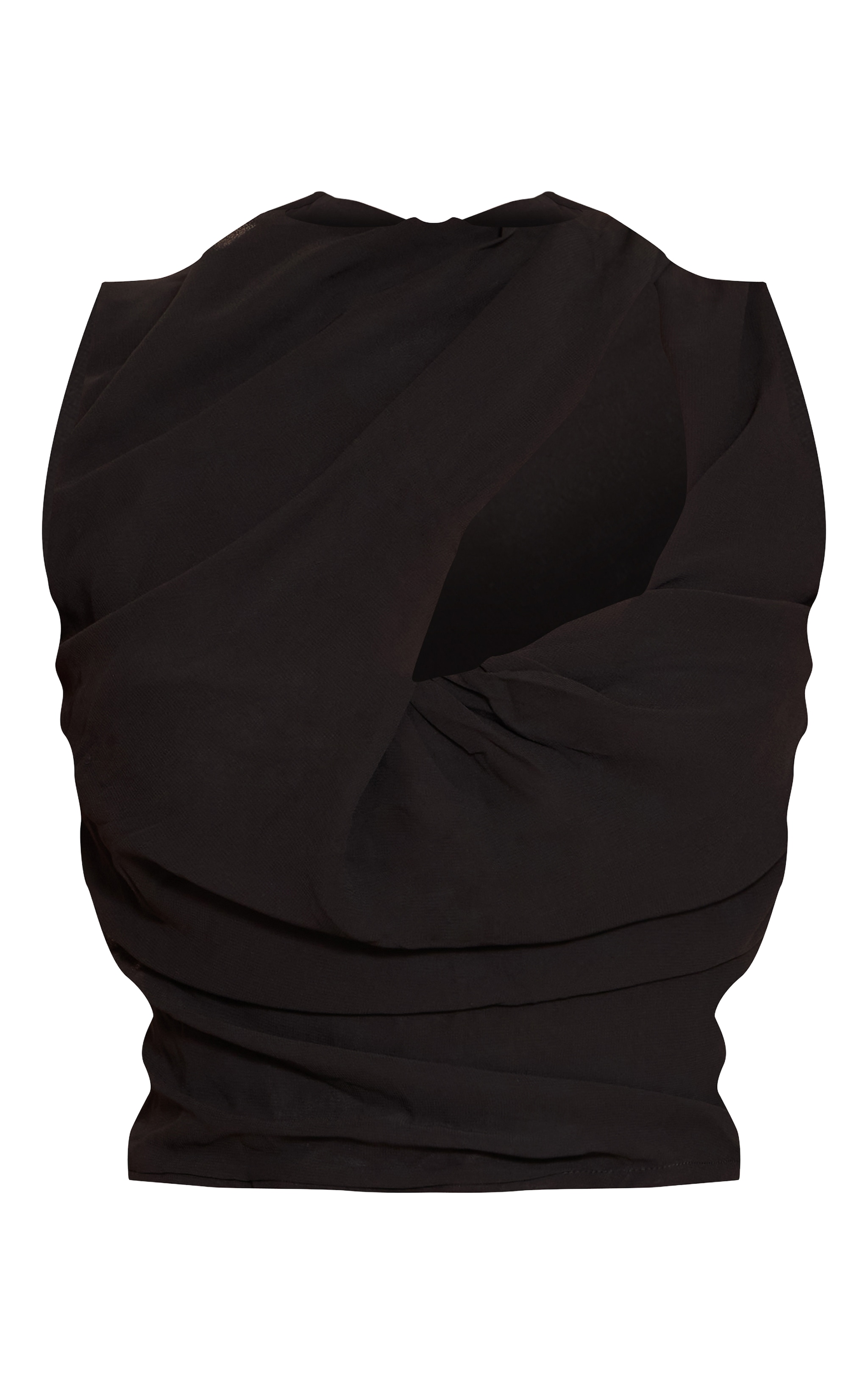 Black Chiffon Backless Top image 5