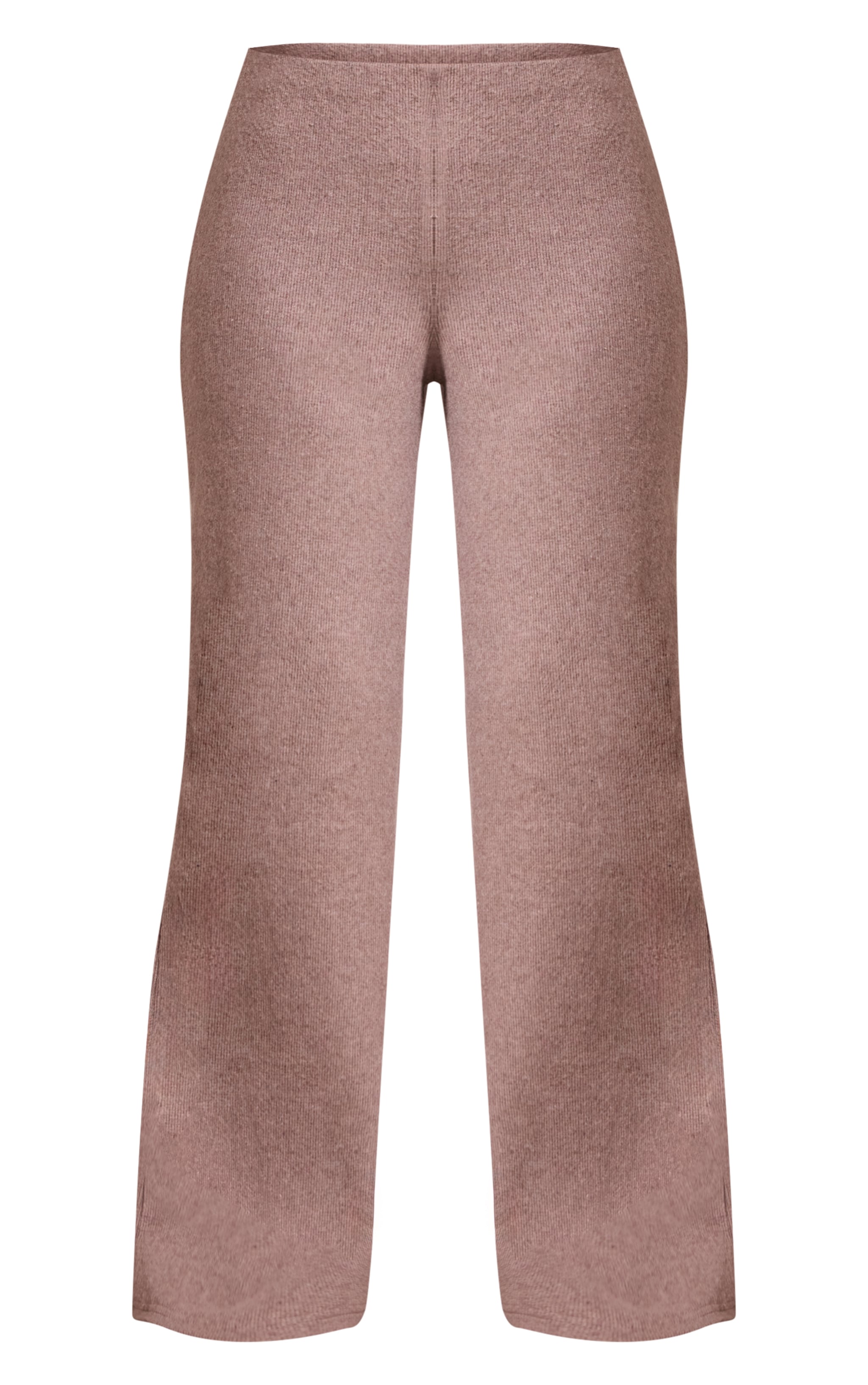 Petite Taupe Brushed Elasticated Waist Wide Leg Pants image 5