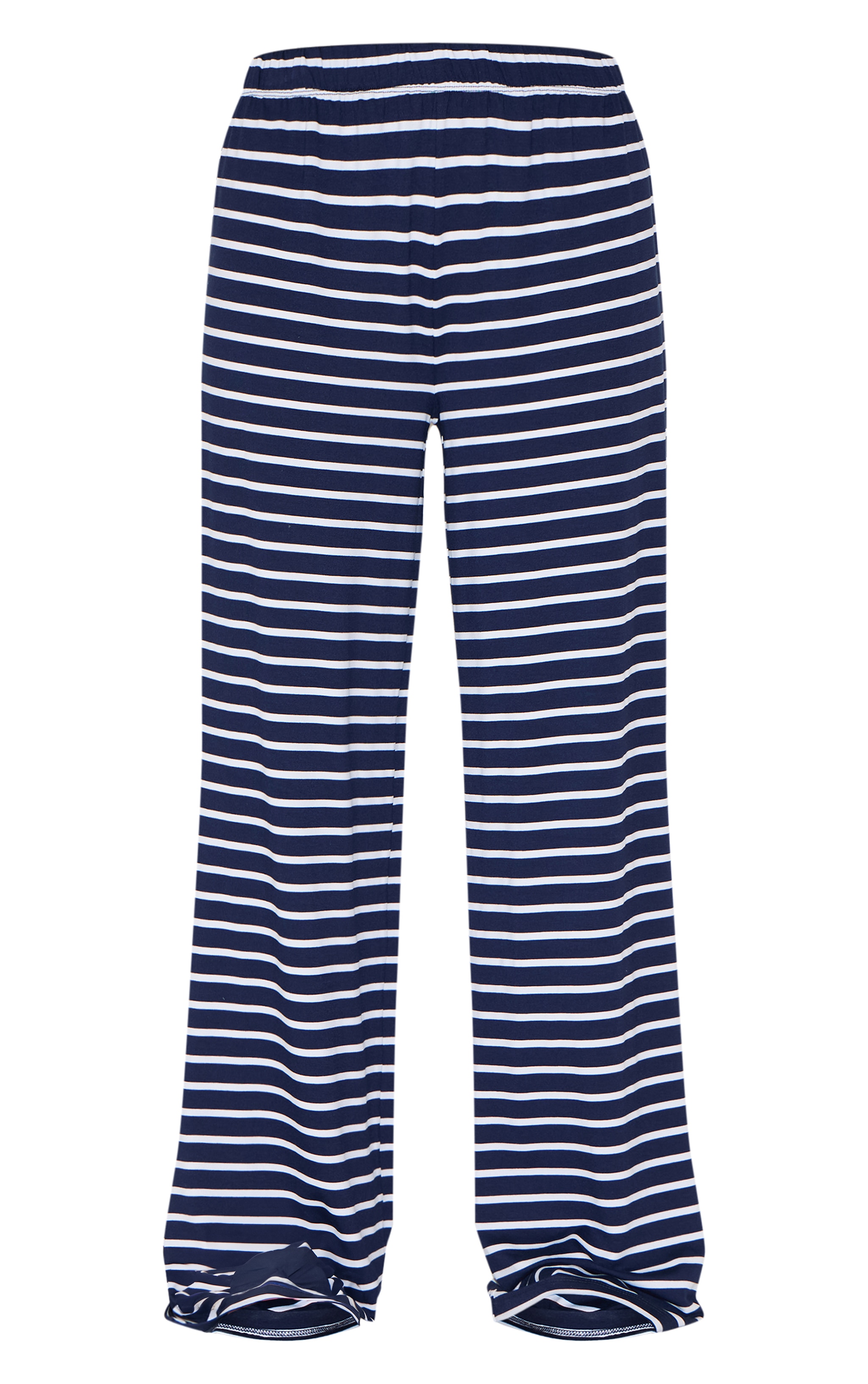 Navy Striped Wide Leg Pants image 5