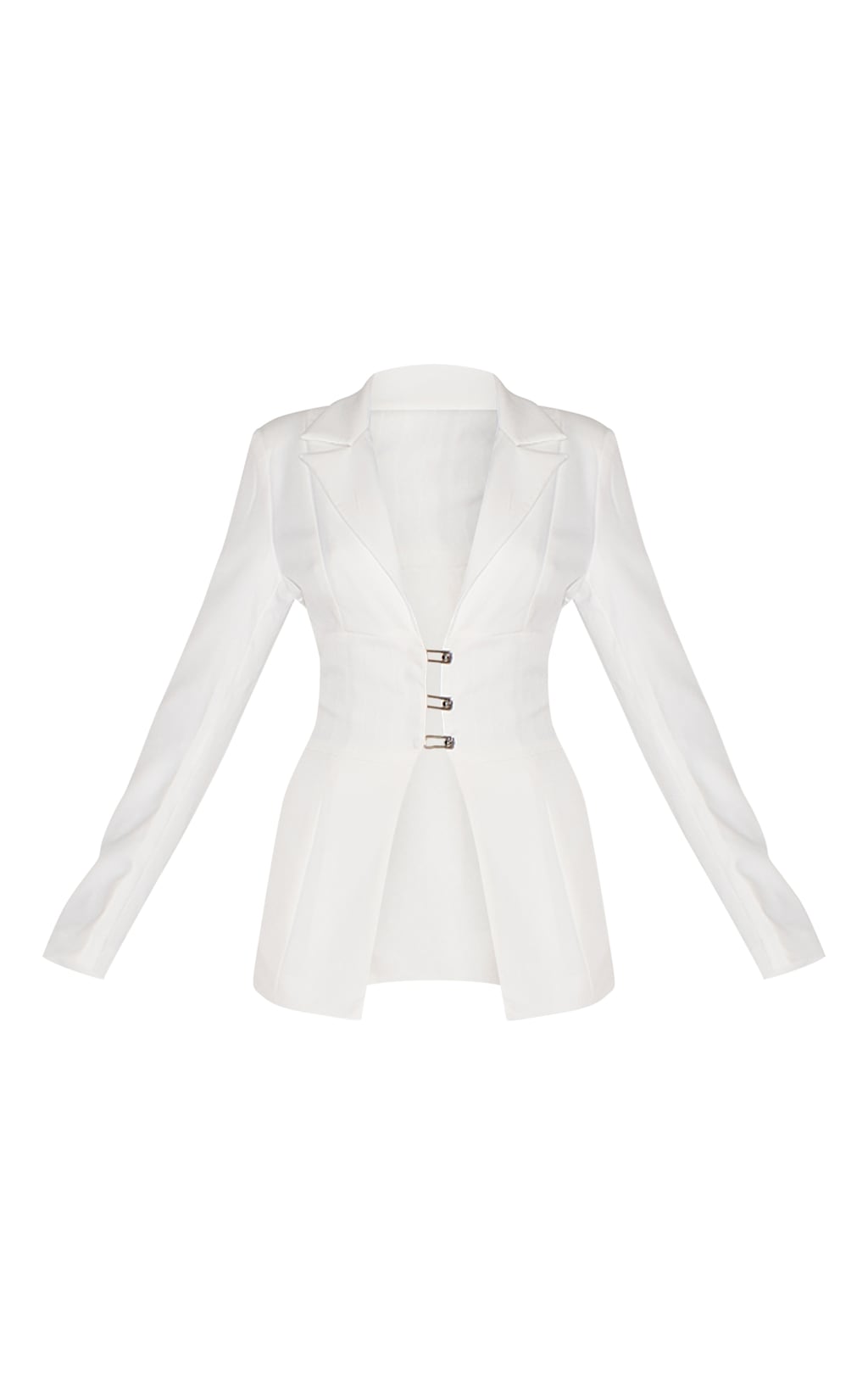fitted lace up back blazer