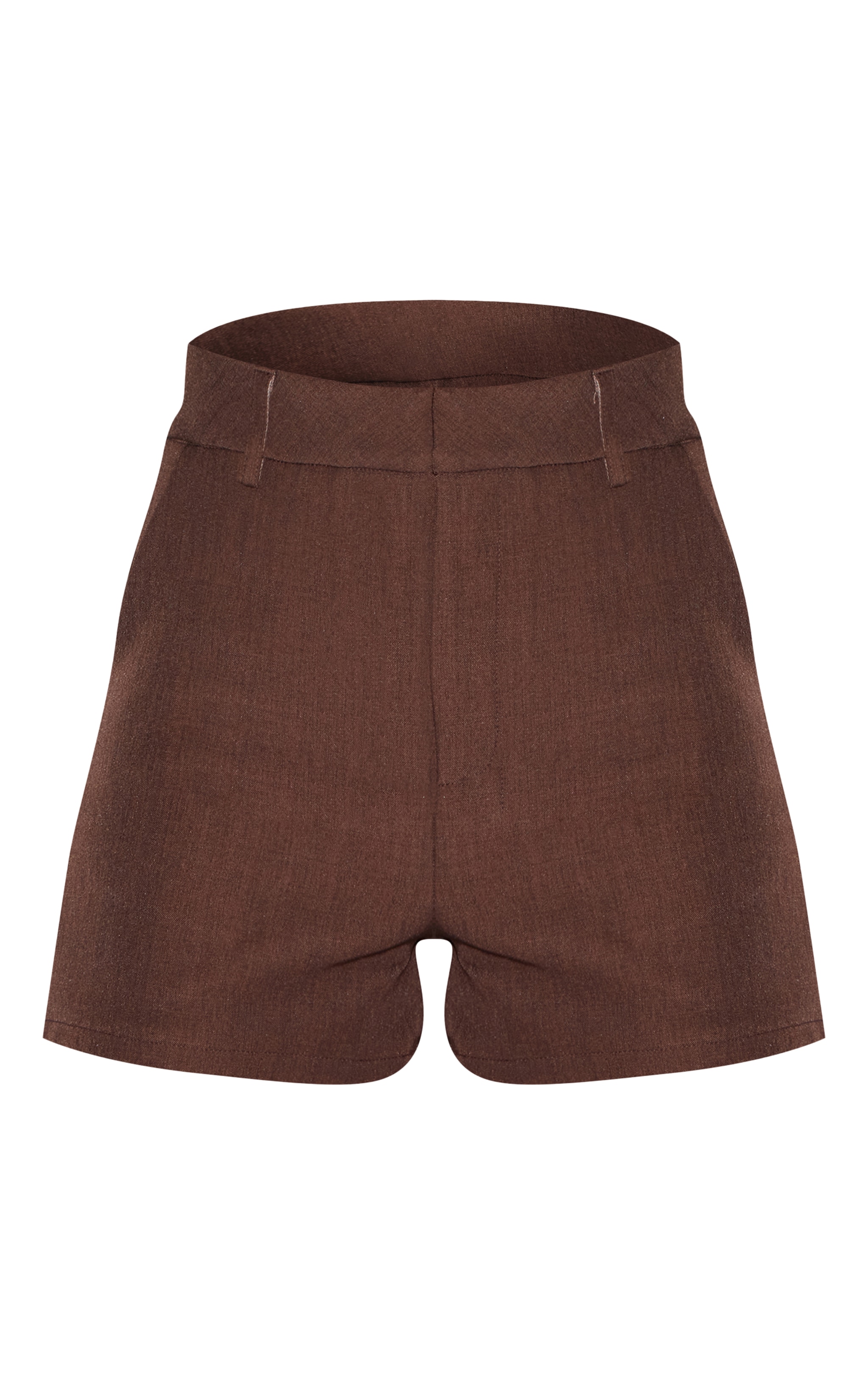 Tall Short de tailleur tissé chocolat à taille mi-haute image 6