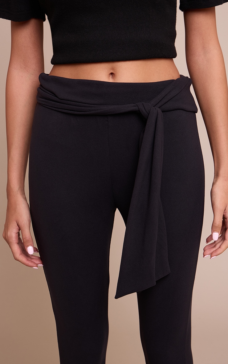 Pantalon capri très doux noir à détail noué sur la taille image 4