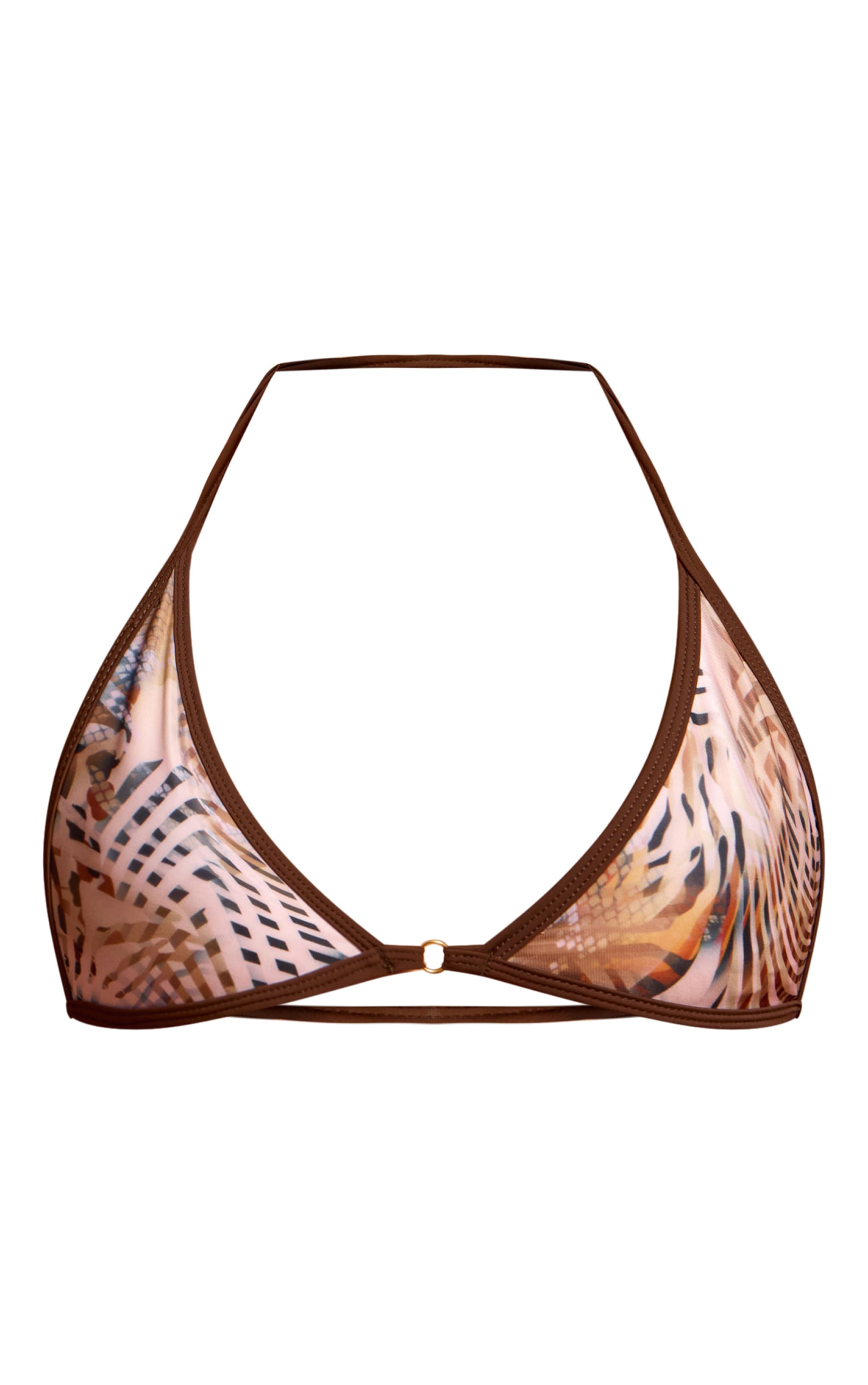 Multi Animal Print Triangle Bikini Top image 5