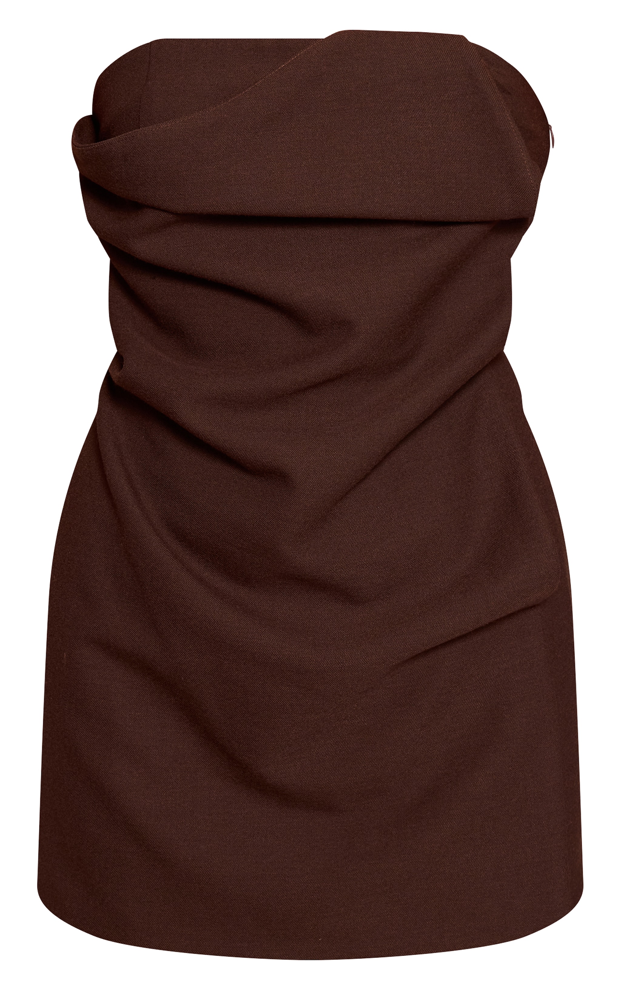 Chocolate Tailored Woven Pleated Detail Shift Dress image 5