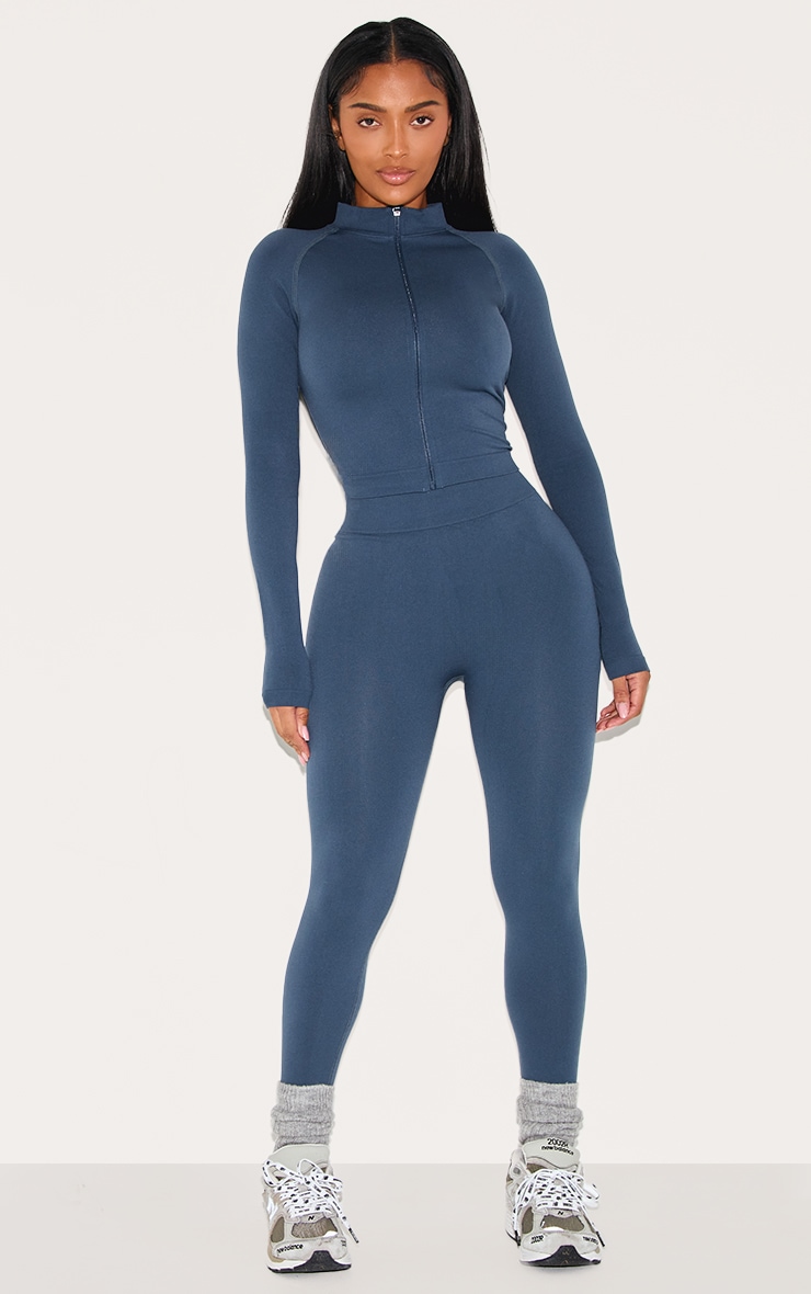 Shape Navy Seamless Active Ruched Bum High Waisted Leggings image 1