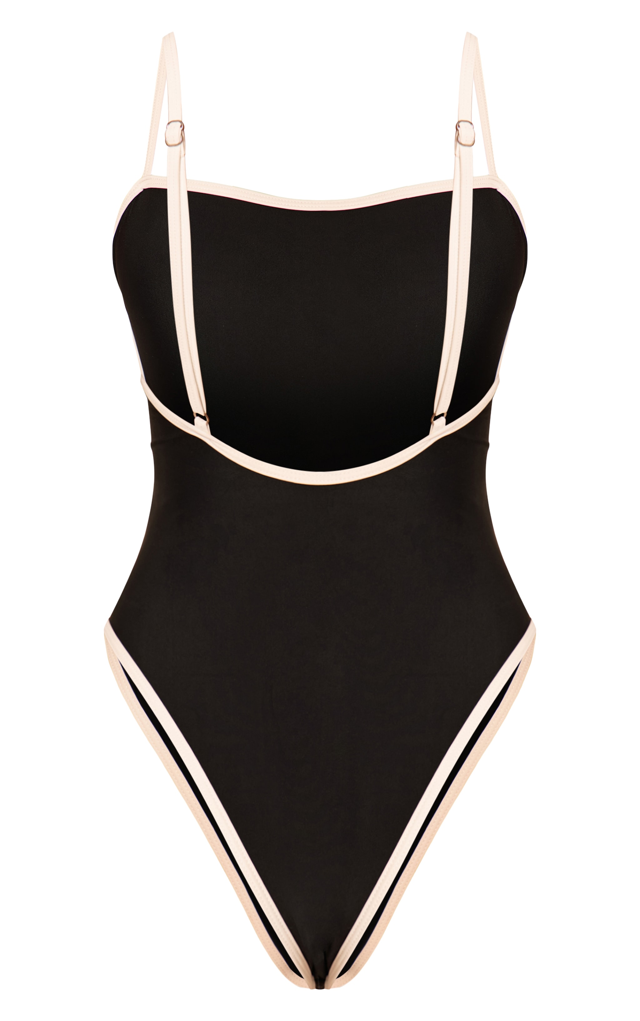 Black Contrast Binding Gold Trim Swimsuit image 6