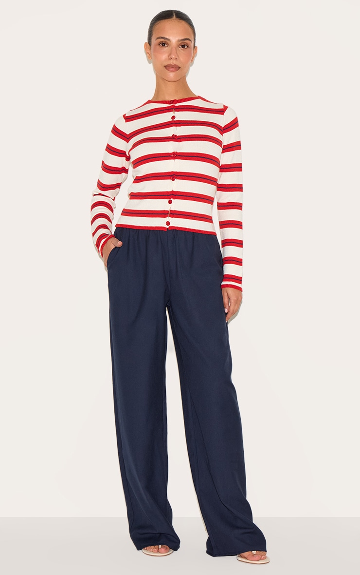 Haut Long Tricoté à Rayures Rouges, Taille Petite image 3