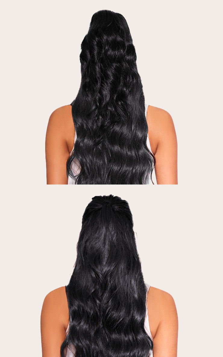 Lullabellz Brushed Out Wave 16” Claw Clip Pony In Jet Black image 4