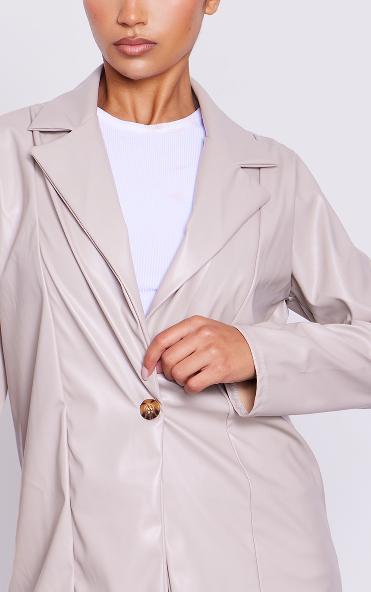 Stone leather blazer Clearance