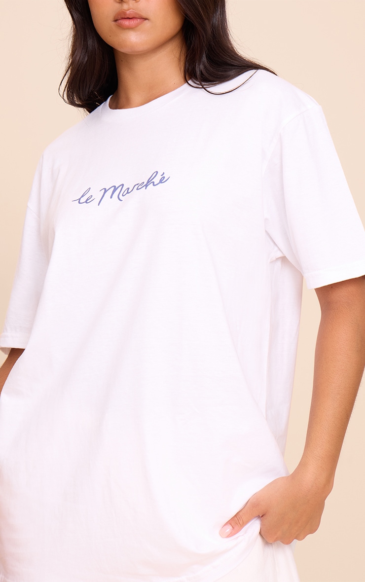 White Le Marche Graphic Oversized T-shirt image 4