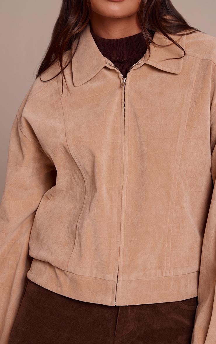 Sand Croc Suede Bomber Jacket image 4