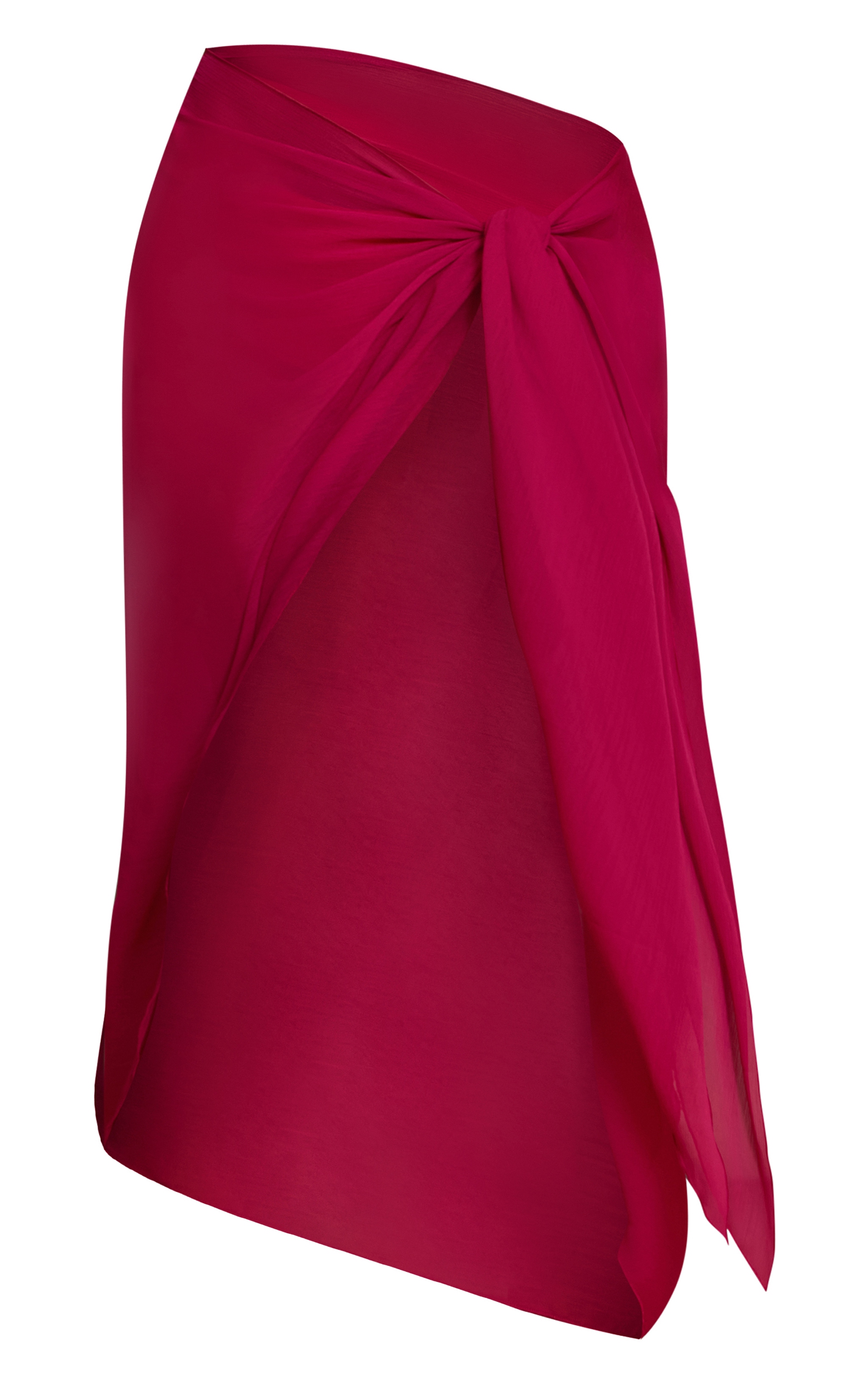 Magenta Chiffon Sheer Tie Sarong image 6
