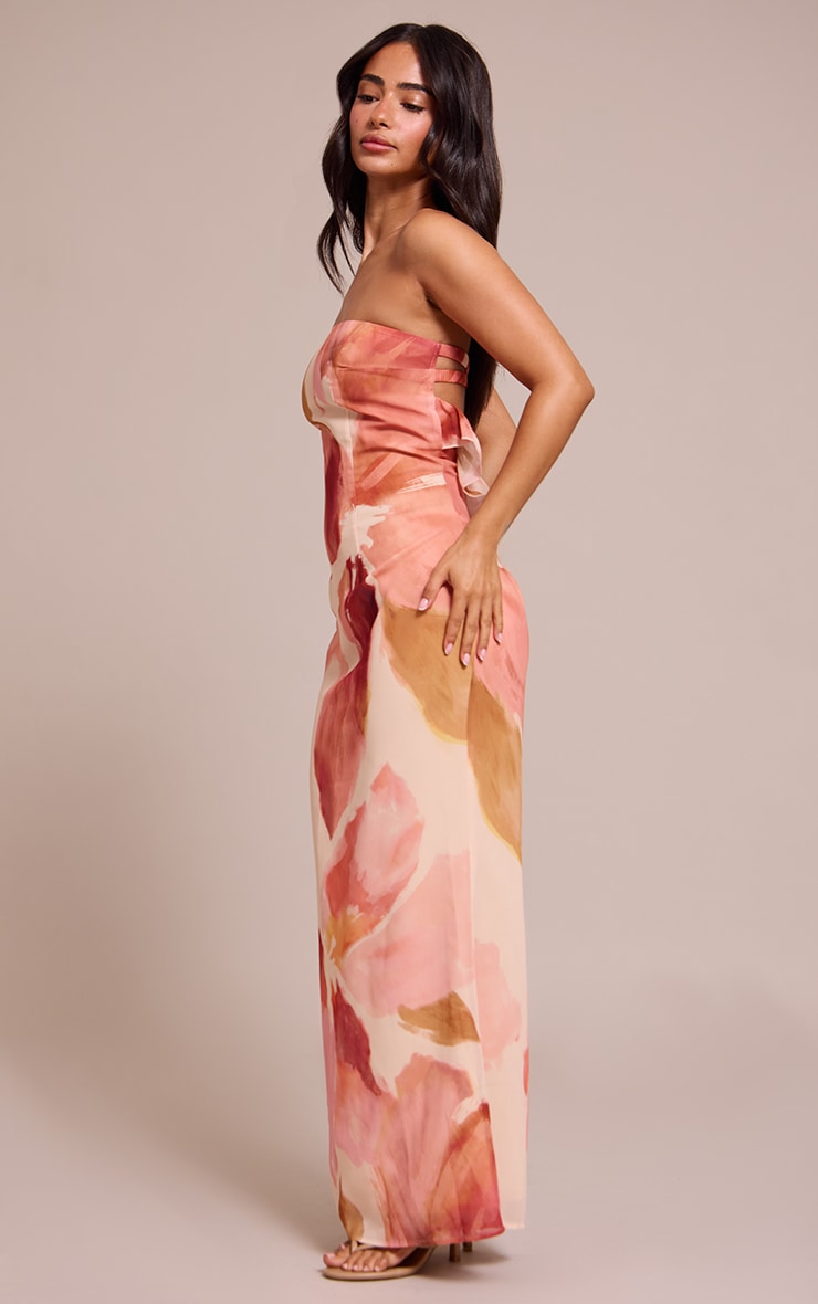 Petite Printed Bandeau Maxi Dress image 3