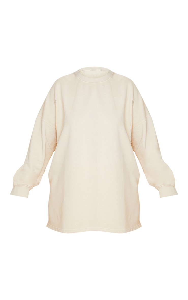 Plus Cream Oversized Split Hem Sweatshirt image 5