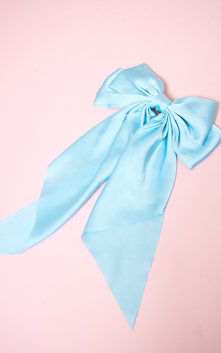 Light Blue Oversized Bow Hair Clip image 2