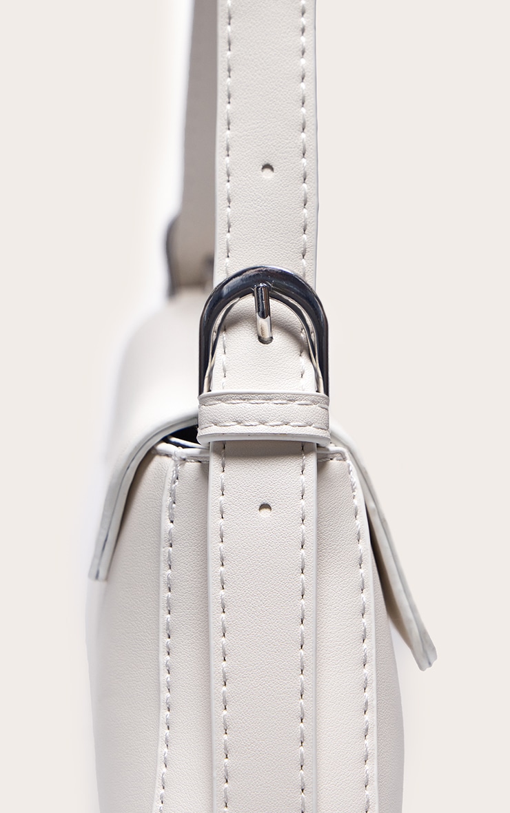 White Trapeze Simple Shoulder Bag image 4