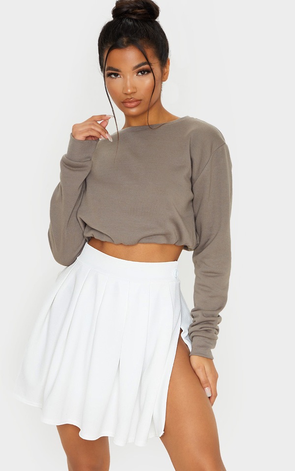 Jupe De Tennis Blanche Pliss?�e. Jupes | PrettyLittleThing FR