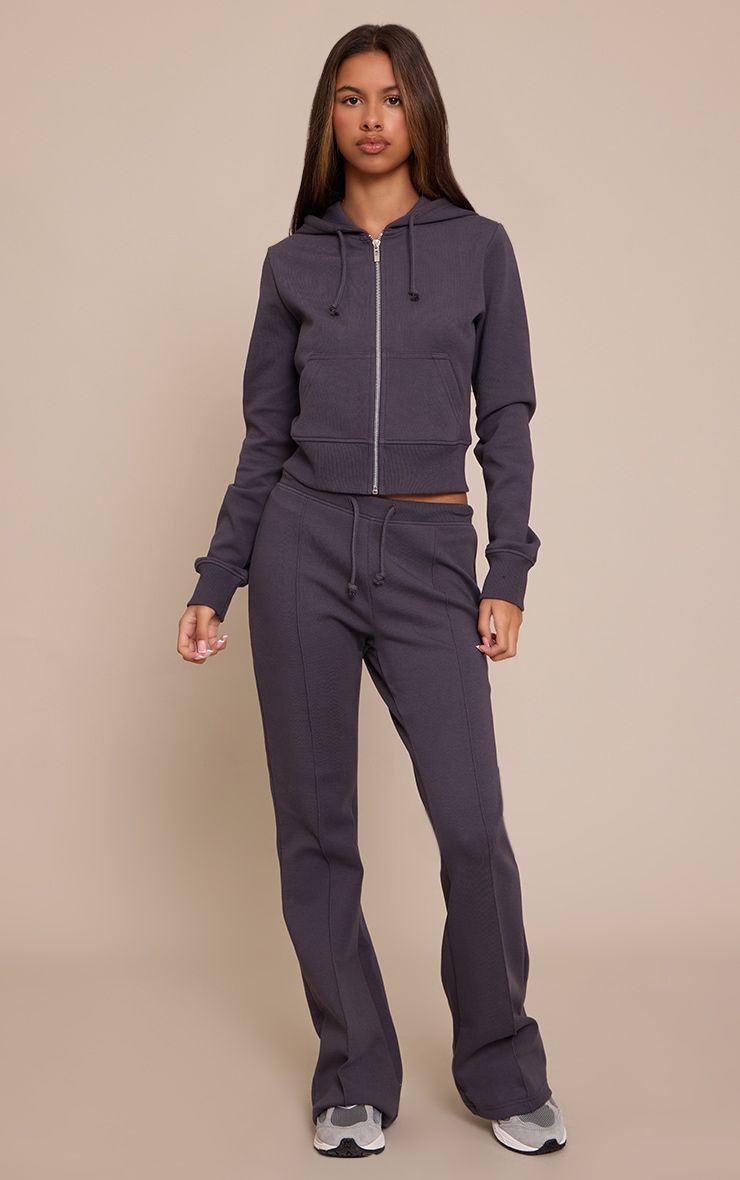 Petite Navy Flared Trousers image 1