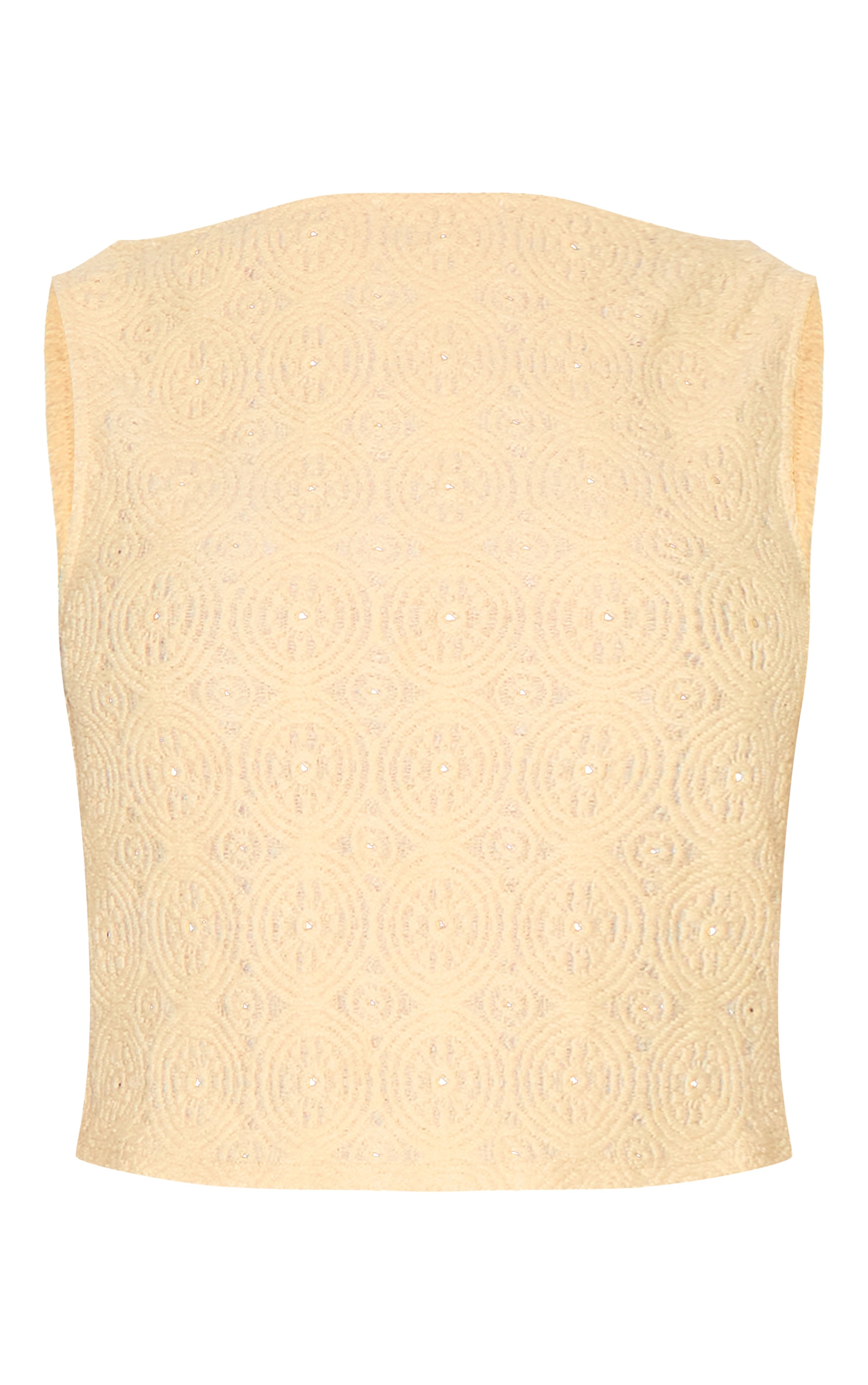 Petite Butter Cream Textured Scallop Hem Top image 5