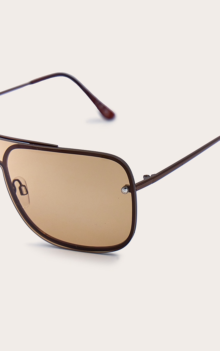 Lunettes de soleil style aviateur fines chocolat effet fumé image 4