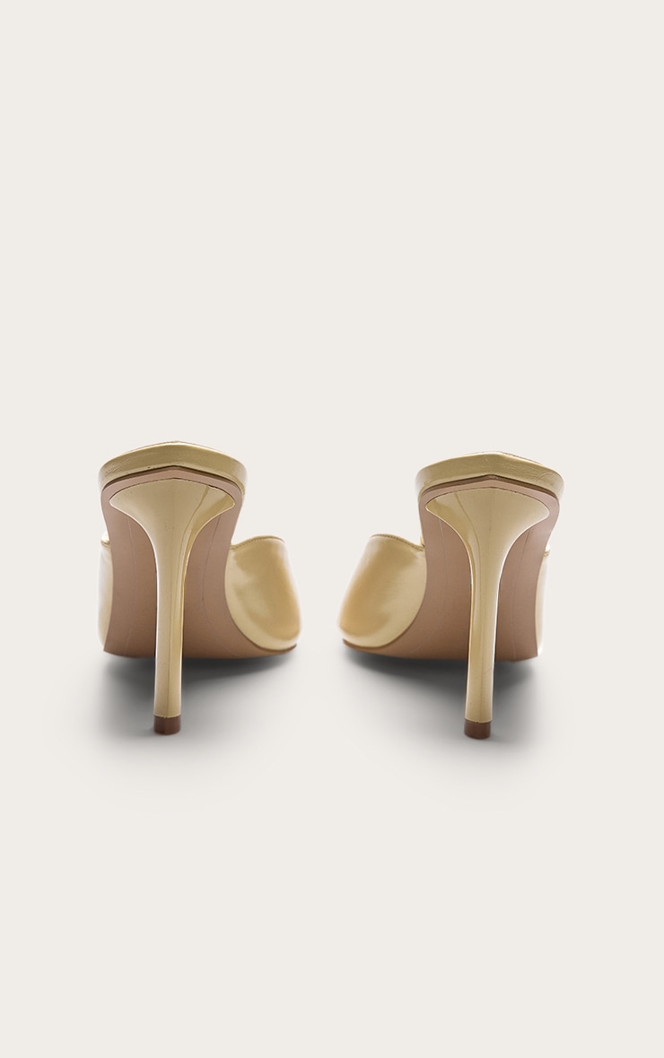 Butter Yellow PU Pointed Open Toe Mule image 4