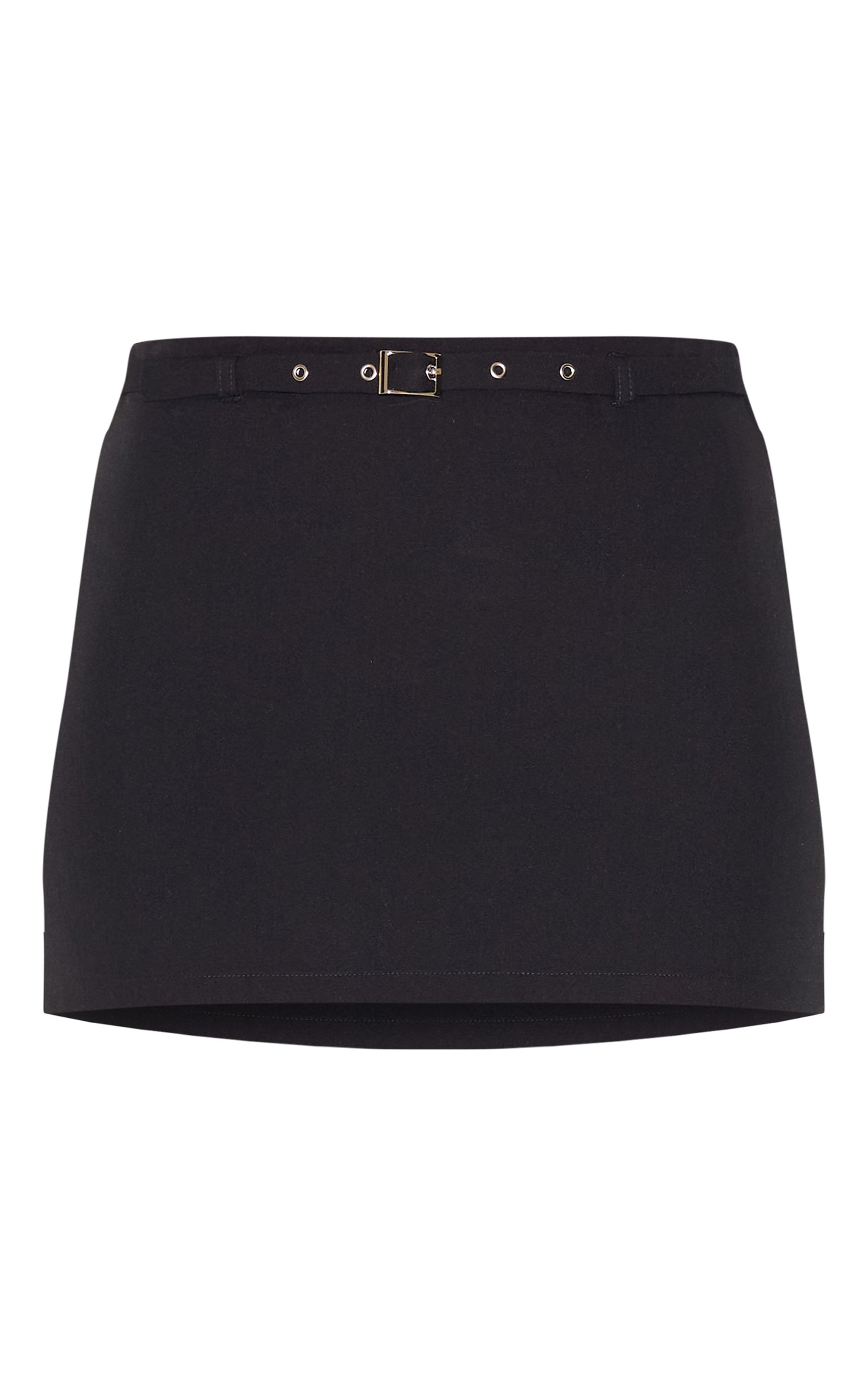 Black Black Thin Belt Detail Tailored Mini Skirt image 6