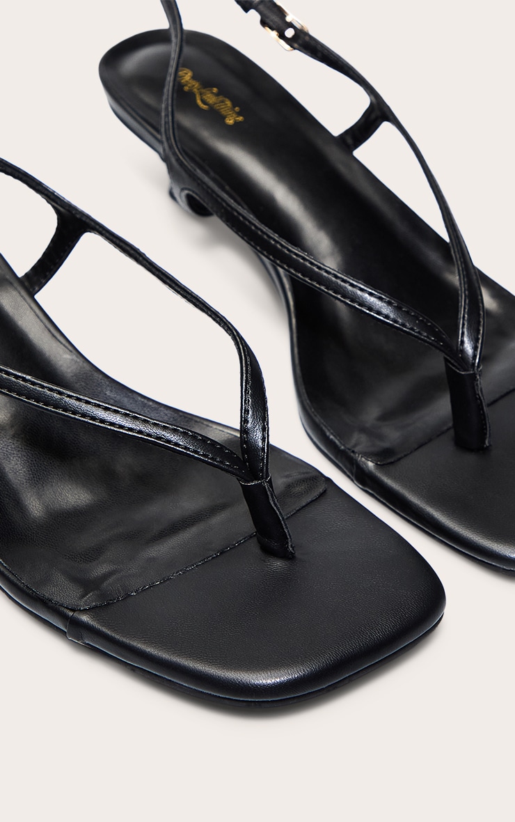 Black Toe Thong Kitten Heeled Sandal Footwear PLT UAE
