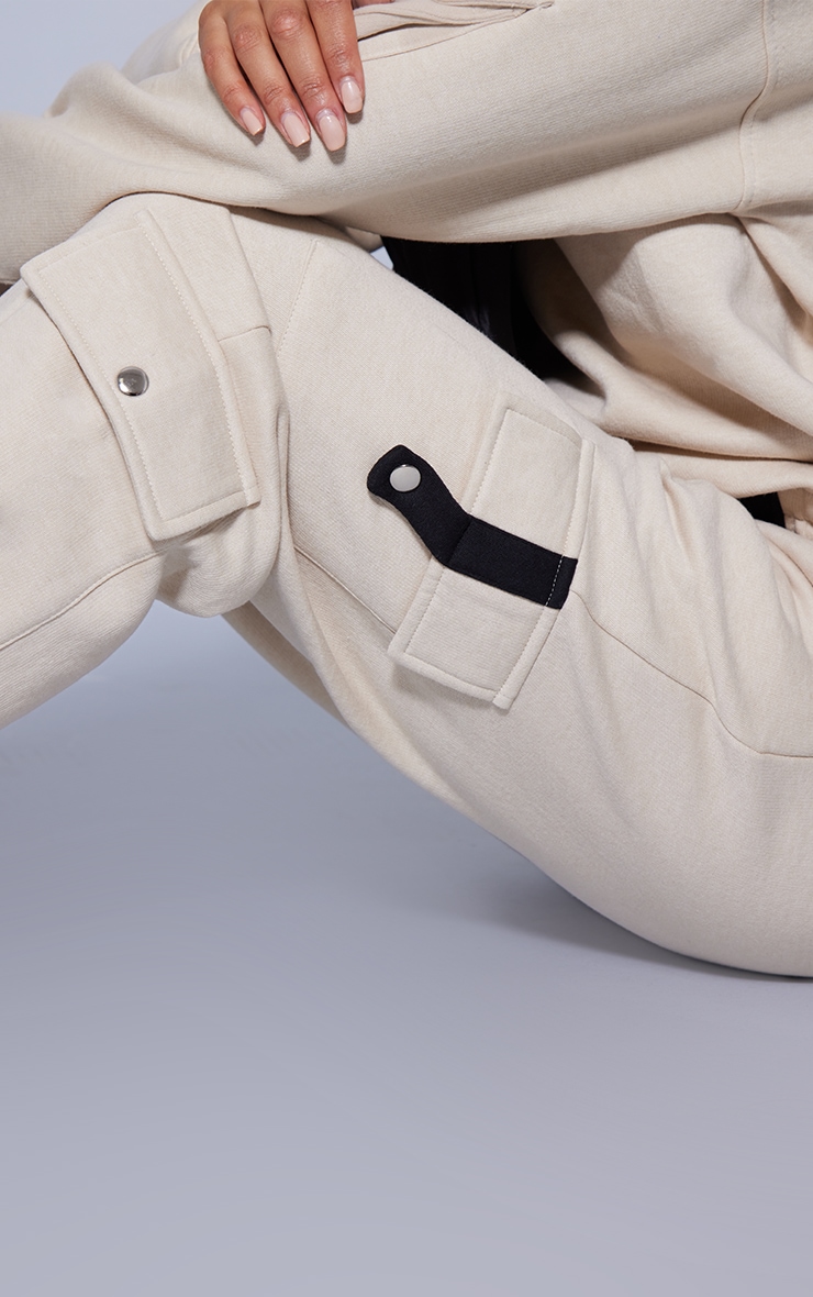 Stone Cargo Pocket Detail Oversized Track Pants image 4