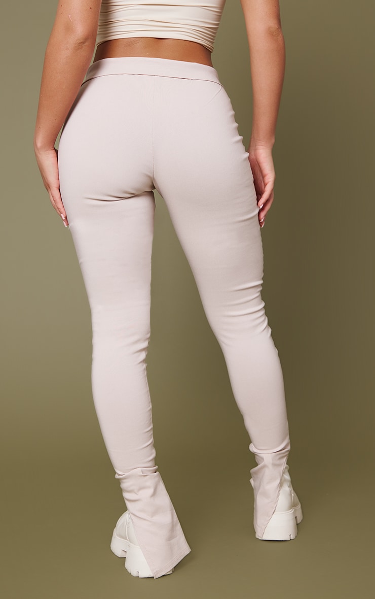 Stone Split Hem Fold Over Waist Skinny Trousers image 3