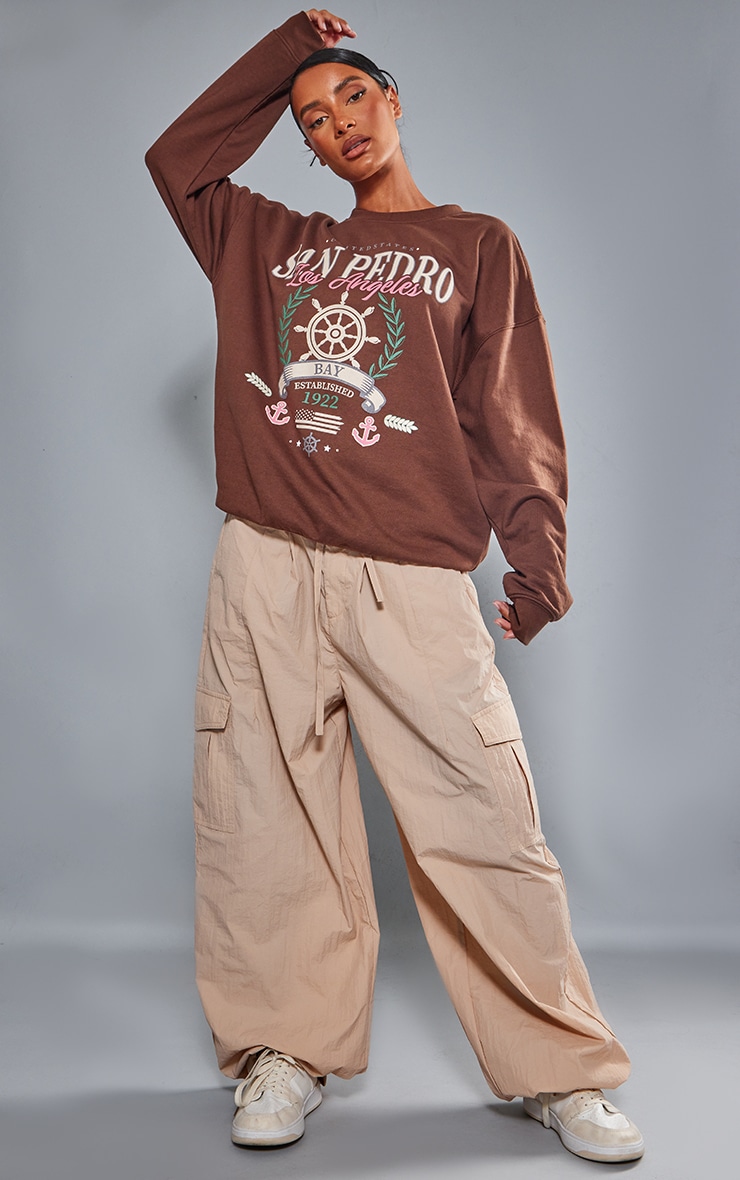 Chocolate San Pedro Print Marl Sweatshirt image 3