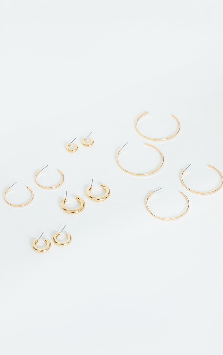 Lot de 6 paires de créoles dorées assorties