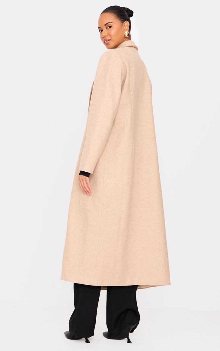 Stone Wool Look Oversized Drop Shoulder Maxi Coat image 2