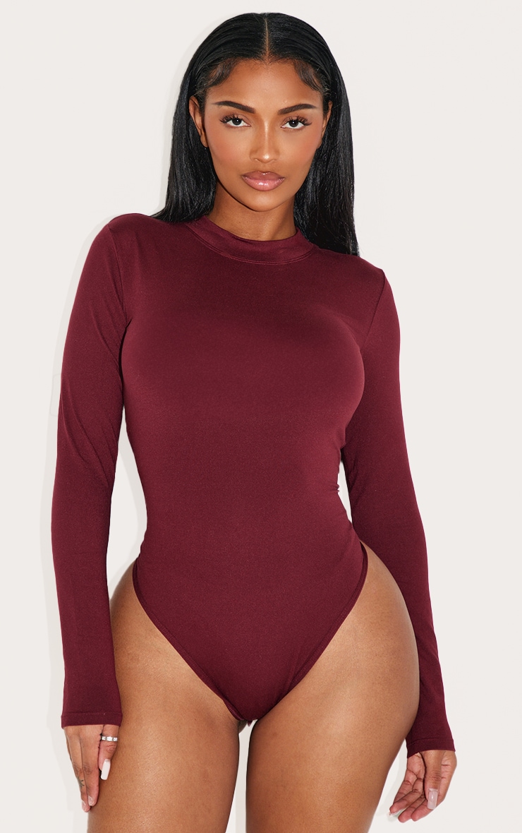 Shape Burgundy Sculpted Long Sleeve Bodysuit image 2