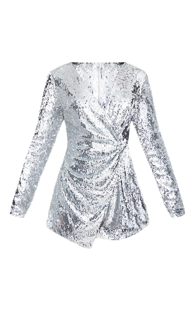 silver sparkly playsuit