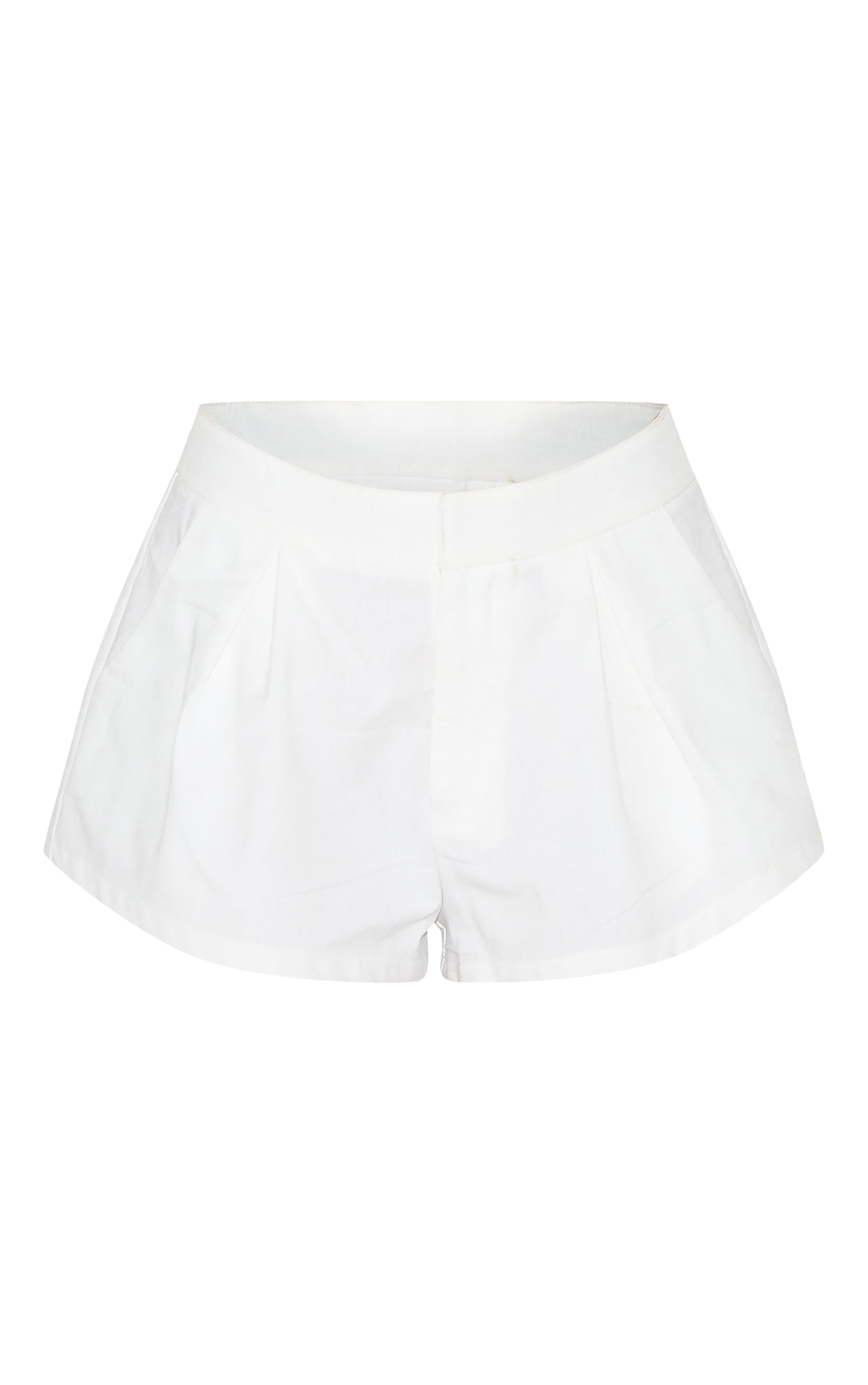 Short de tailleur en effet lin tissé blanc image 6