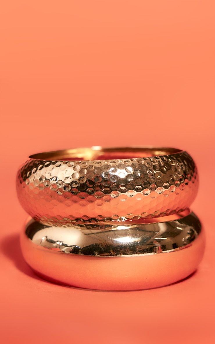 Gold Crinkle Bangle Multipack image 2