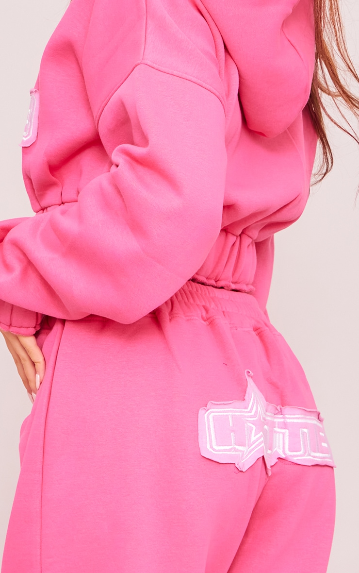 Pink Hottie Applique Oversized Cuffed Sweatpants image 4