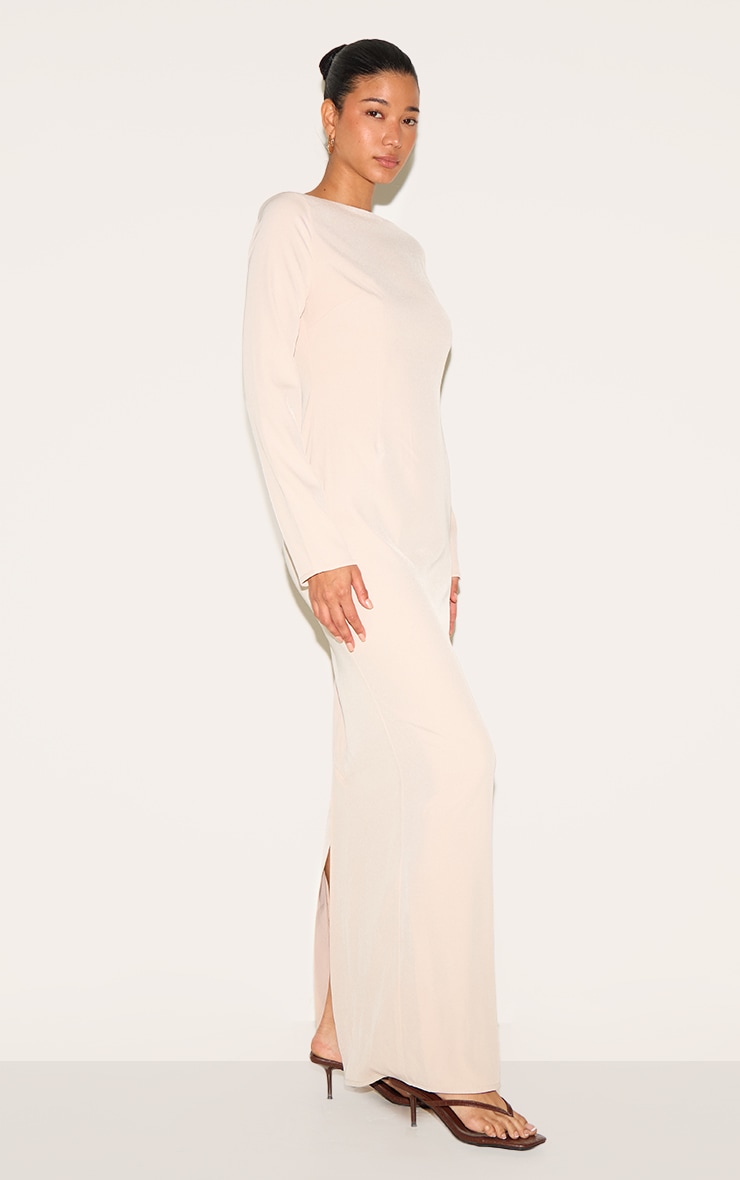 Almond Tailored Boat Neck Maxi Dress image 3