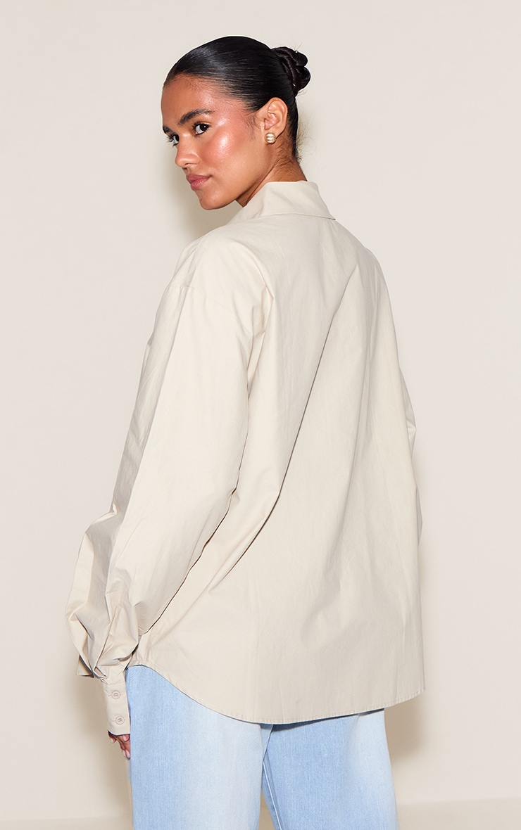 Sand Cotton Multi Button Cinched Shirt image 2