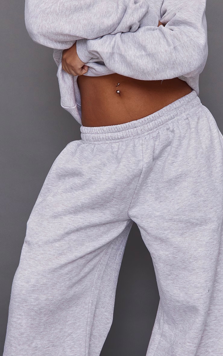 Petite Ash Grey Super Wide Leg Sweatpants image 4