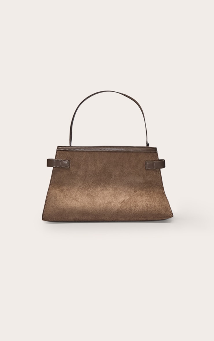 Sac à main en suédine gris champignon à boucle image 4