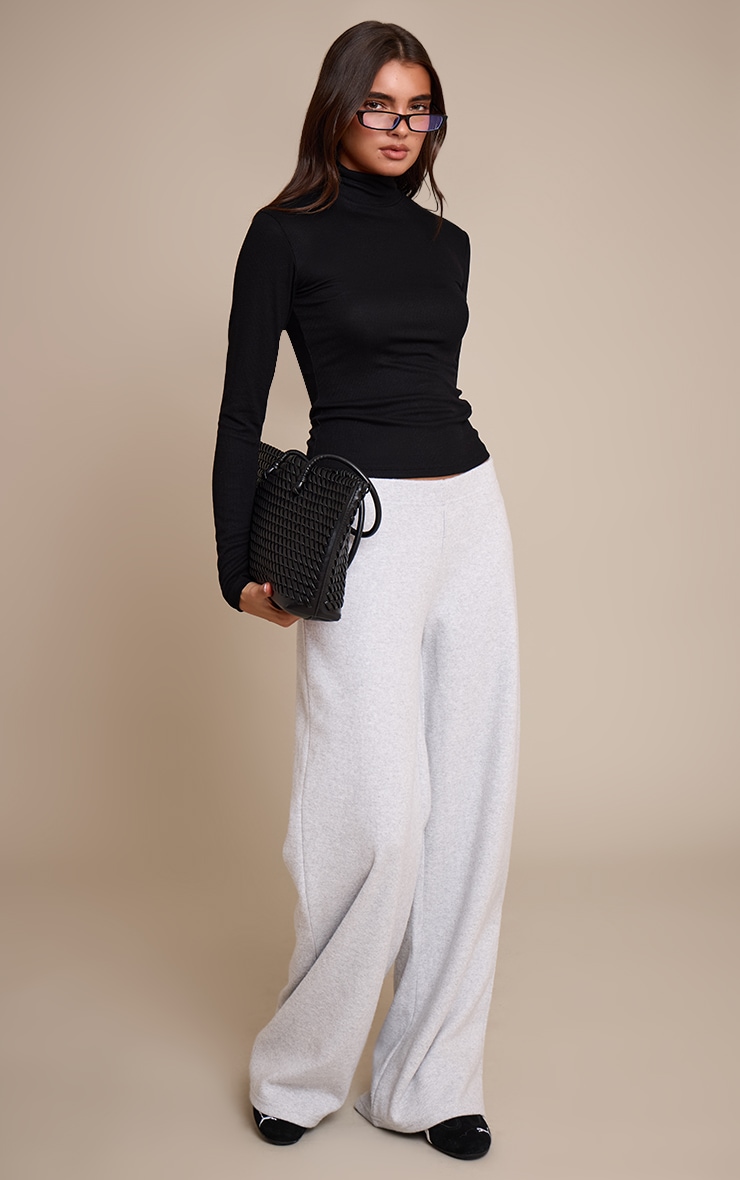 Grey Heavy Rib Wide Leg Pant image 1